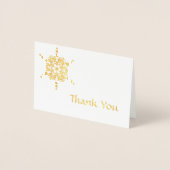 Einfache Snowflake-Sternexplosion Danke Gold Folienkarte (Vorderseite)