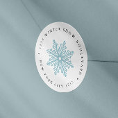 Einfache Snowflake Weihnachtsansprache Runder Aufkleber