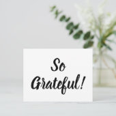 Einfache, so dankbare moderne Skripttypografie Postkarte (Stehend Vorderseite)