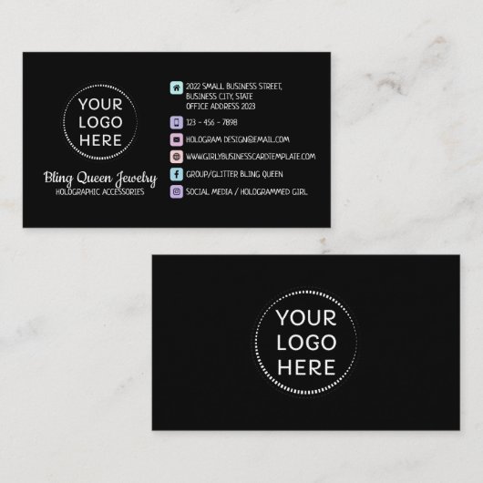 Einfache Social Media Script generisch Visitenkarte (Vorne/Hinten)