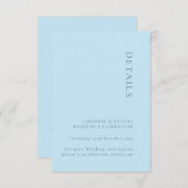 Einfache Soft Blue Wedding Details Karte (Vorne/Hinten)