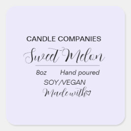 Einfache Soft Vegan Candle Maker Business Quadratischer Aufkleber