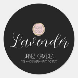 Einfache Soft-Vegan-Candle-Maker-Schwarz-Logo Runder Aufkleber