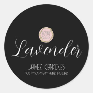 Einfache Soft-Vegan-Candle-Maker-Schwarz-Logo Runder Aufkleber