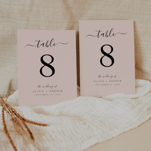 Einfache Solid Color Boho Wedding-Tischnummer Tischnummer