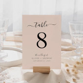 Einfache Solid Color Boho Wedding-Tischnummer Tischnummer