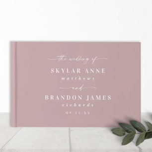 Einfache Solid Color Dusty Mauve Pink Wedding Gästebuch