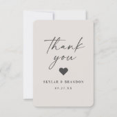 Einfache Solid Color Gardenia Offweiße Hochzeit Dankeskarte (Vorderseite)