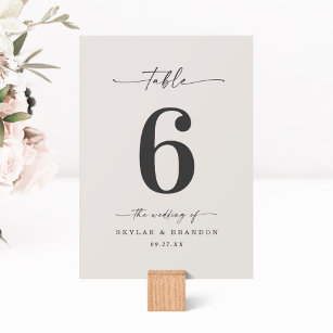 Einfache Solid Color Gardenia Offweiße Hochzeit Tischnummer