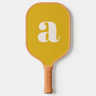 Einfache Sommer Gelbe Fette Retro-Monogramm-Initia Pickleball Schläger