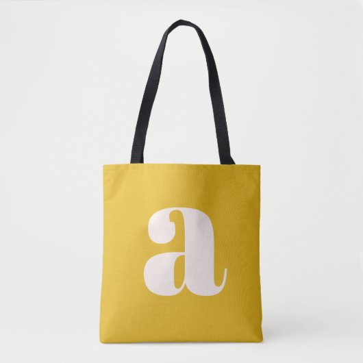 Einfache Sommergelb fett Retro Monogram Initial Tasche (Vorderseite)