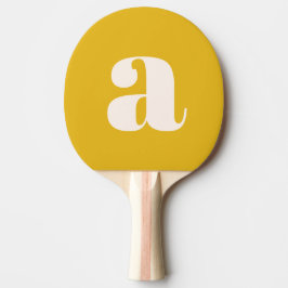 Einfache Sommergelb fett Retro Monogram Initial Tischtennis Schläger