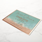 Einfache Sommerstrandhochzeit Folieneinladung (Gedreht)