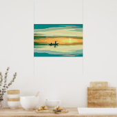 Einfache Sonnenaufgangsfischerei | Poster (Küche)