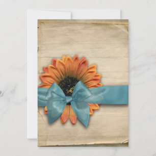 Einfache Sonnenblume Bio Hochzeit Einladung