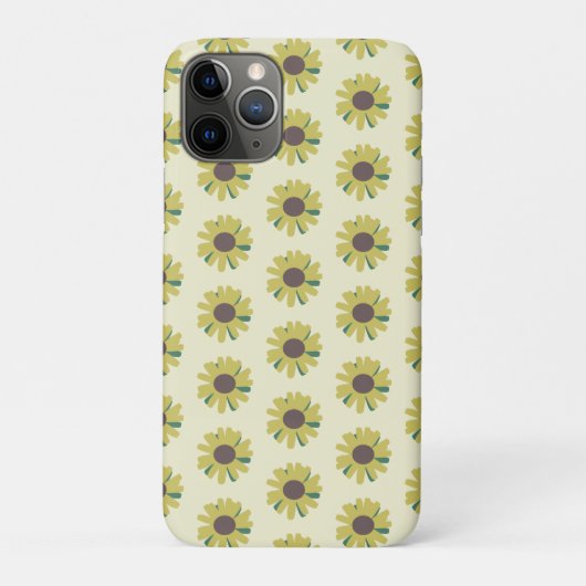 Einfache Sonnenblume Braun Gelbe Blume Muster Case-Mate iPhone Hülle (Rückseite)