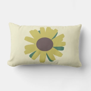 Einfache Sonnenblume Braun Grün Gelbe Blume   Lendenkissen