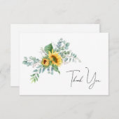 Einfache Sonnenblume Danke Karte (Vorne/Hinten)
