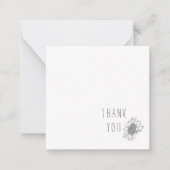 Einfache Sonnenblume Danke Monogram Blank White Mitteilungskarte (Vorderseite)