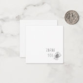 Einfache Sonnenblume Danke Monogram Blank White Mitteilungskarte (Vorderseite/Rückseite Beispiel)