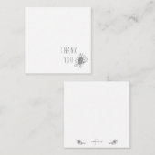 Einfache Sonnenblume Danke Monogram Blank White Mitteilungskarte (Vorne/Hinten)