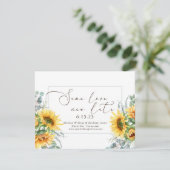 Einfache Sonnenblume dieselbe Liebe Neues Datum Save The Date (Stehend Vorderseite)