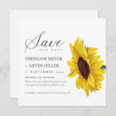 Einfache Sonnenblume Elegante Script Hochzeit Save The Date (Vorne/Hinten)