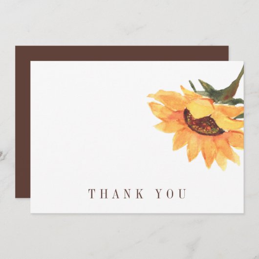 Einfache Sonnenblume II Beerdigung Danke (Vorne/Hinten)