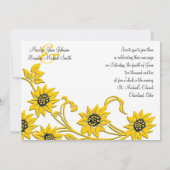 Einfache Sonnenblume-mit Monogramm Einladung (Rückseite)