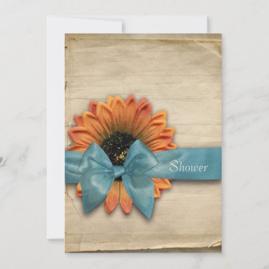 Einfache Sonnenblume Natürliches Bio Brautparty Einladung (Vorderseite)