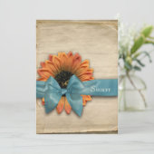 Einfache Sonnenblume Natürliches Bio Brautparty Einladung (Stehend Vorderseite)