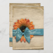 Einfache Sonnenblume Natürliches Bio Brautparty Einladung (Vorne/Hinten)