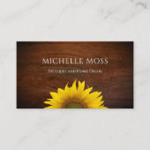 Einfache Sonnenblume Rustikale Wohngestaltung Visitenkarte (Vorderseite)