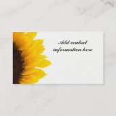 Einfache Sonnenblume-Visitenkarten Visitenkarte (Rückseite)
