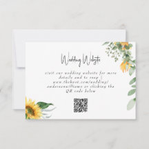 Einfache Sonnenblumen-Hochzeits-QR-Code-Website-RS