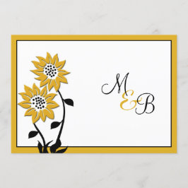 Einfache Sonnenblumen Mit Monogramm Einladung zur 