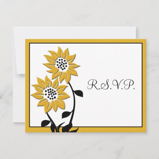 Einfache Sonnenblumen RSVP-Karte RSVP Karte (Vorderseite)