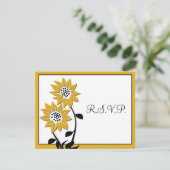 Einfache Sonnenblumen RSVP-Karte RSVP Karte (Stehend Vorderseite)