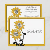 Einfache Sonnenblumen RSVP-Karte RSVP Karte (Vorne/Hinten)