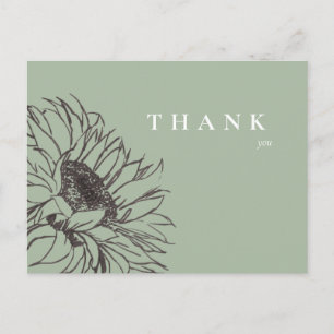 Einfache Sonnenblumen-Salbei-Begräbnis-Dankeschön Postkarte