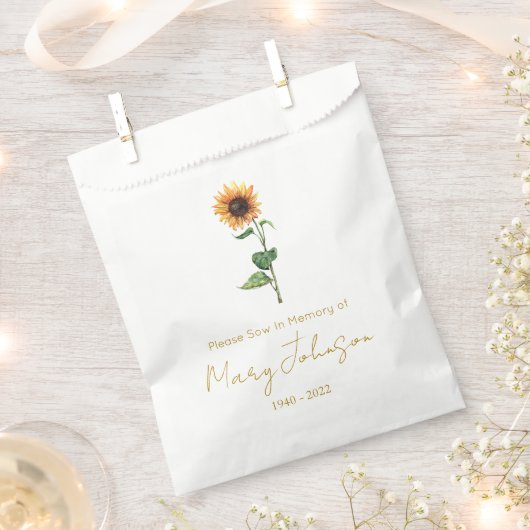 Einfache Sonnenblumen-Samen-Päckchen Beerdigung  Geschenktütchen (Ausgeschnitten)