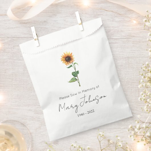 Einfache Sonnenblumen-Samen-Päckchen Beerdigung Geschenktütchen (Ausgeschnitten)