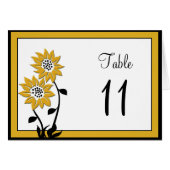 Einfache Sonnenblumen-Tischnummer (Vorderseite (Horizontal))