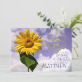 Einfache Sonnenblumen und Sonnenschirme dank Rusti Dankeskarte (Stehend Vorderseite)