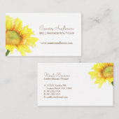 Einfache Sonnenblumen-Visitenkarten Visitenkarte (Vorne/Hinten)