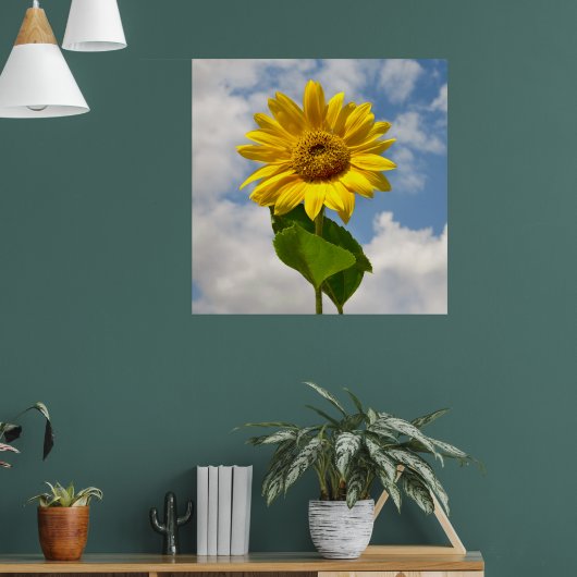 Einfache Sonnenblumenblume Botanische Fotografie C Poster (Wohnzimmer 1)