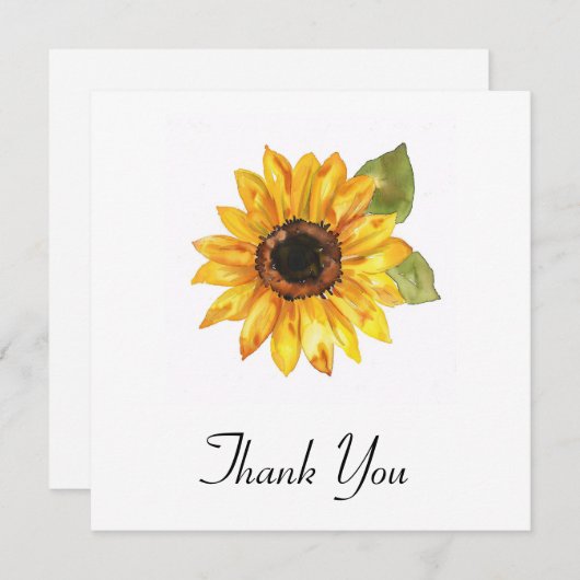 Einfache Sonnenblumenblume Dankeskarte (Vorne/Hinten)