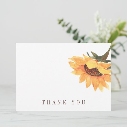 Einfache Sonnenblumenfeier Danke (Stehend Vorderseite)