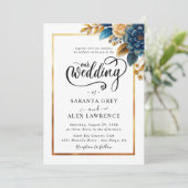 Einfache Sonnenblumenhochzeit Einladung (Stehend Vorderseite)