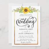 Einfache Sonnenblumenhochzeit Einladung (Vorderseite)